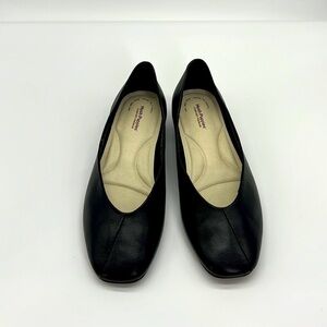 Hush Puppies - Black Leather Square Heel Comfort Premium Shoes Size 6.5